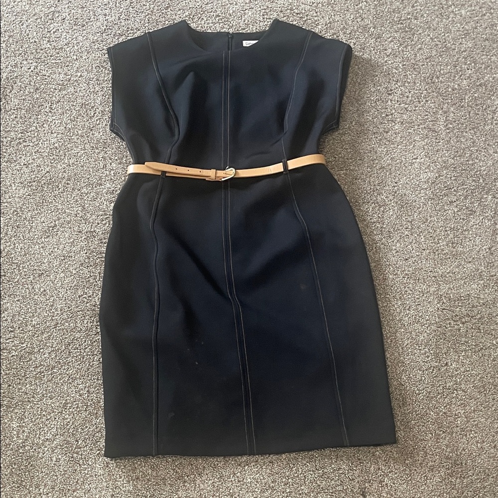 Calvin Klein Black Dress with Tan Accent